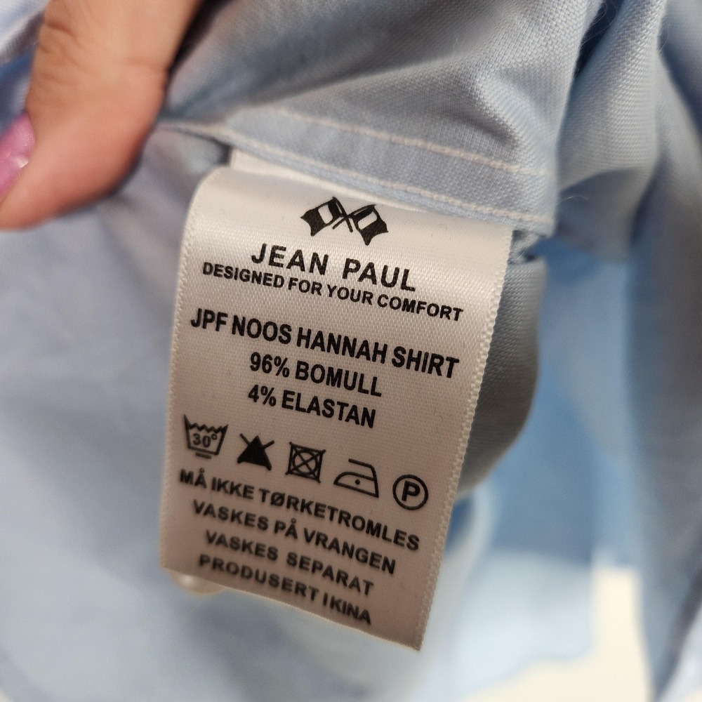 JEAN PAUL Shirt Womens Medium Blue Hannah Stretch Button Up Top Long Sleeve - Picture 11 of 11